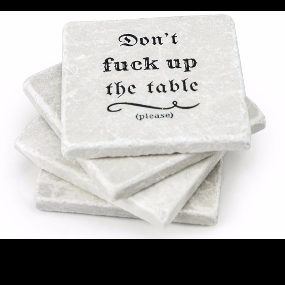 YogaCoaster Other - Don't F*ck Up The Table Coasters - marble coaster set of 4